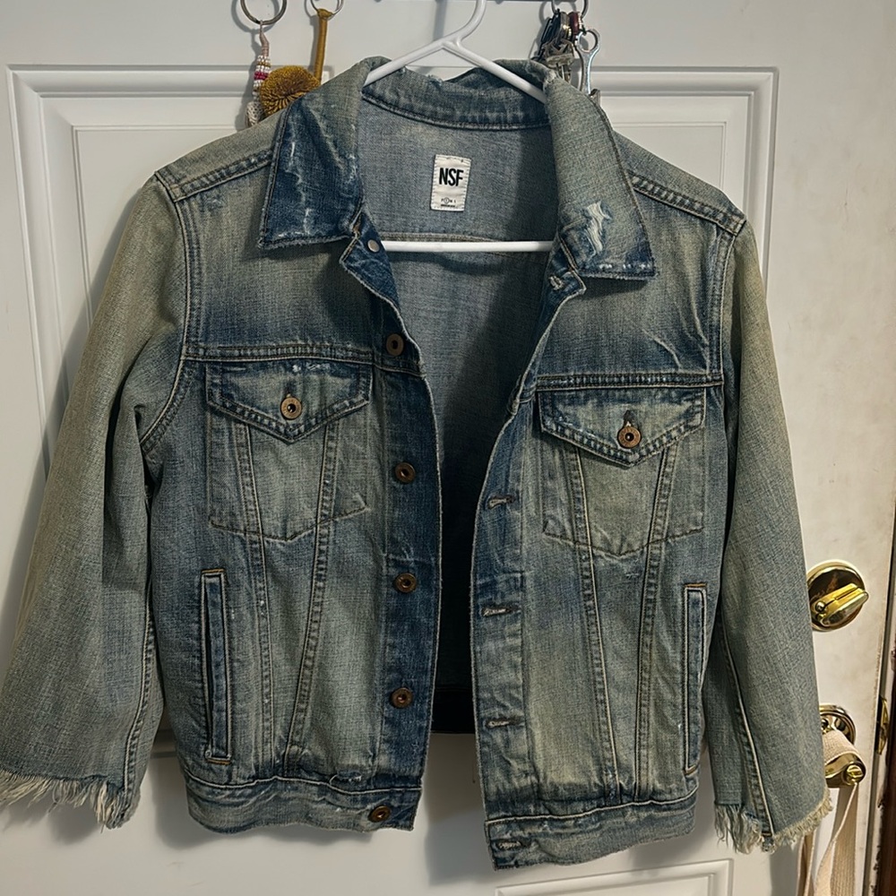 NSF small Jean jacket, cropped with wide sleeves